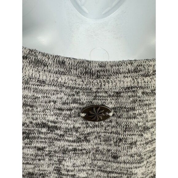 ATHLETA No Sweatin' It Sharkbite Pullover Gray Heather Shirt Women's Size M - Picture 5 of 11